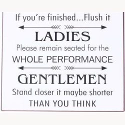 Skilt - Toilet rules...