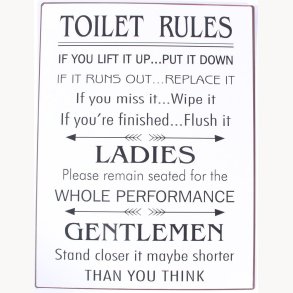 Sign - Toilet rules...