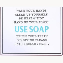 Skilt - Bathroom rules...