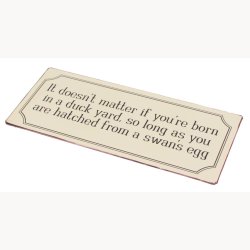 Skilt - It doesn't matter if you're born in a duck yard...