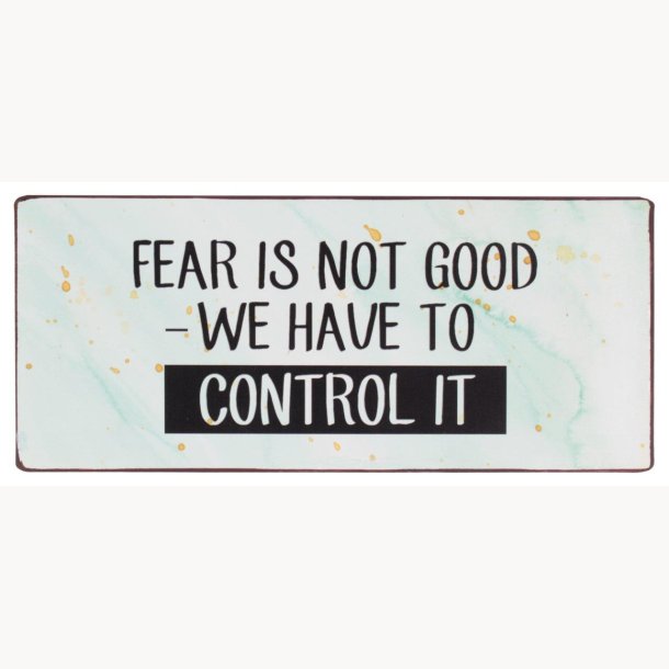 Skilt - Fear is not good - we have to control it
