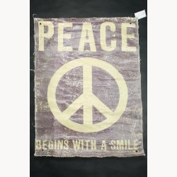 Fabric poster with antique text