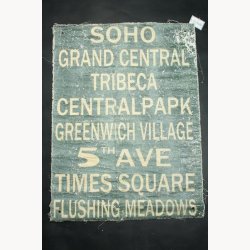 Fabric poster with antique text