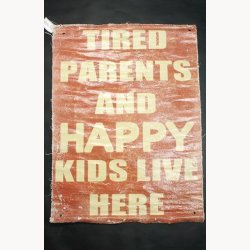 Fabric poster with antique text