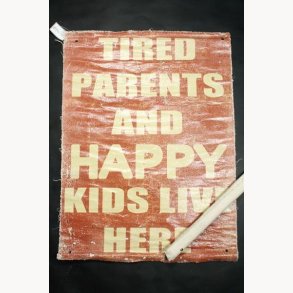 Fabric poster with antique text