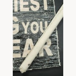 Fabric poster with antique text