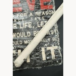 Fabric poster with antique text