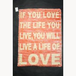 Fabric poster with antique text