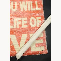 Fabric poster with antique text