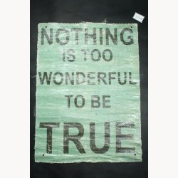 Fabric poster with antique text