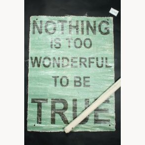 Fabric poster with antique text