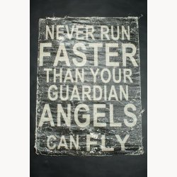 Fabric poster with antique text