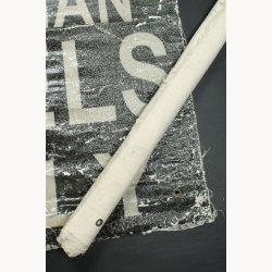 Fabric poster with antique text