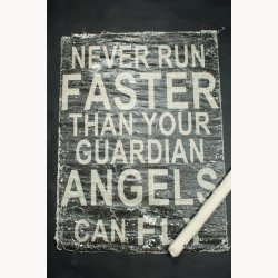 Fabric poster with antique text