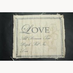 Fabric poster with antique text