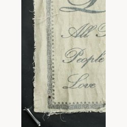 Fabric poster with antique text