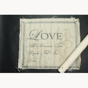 Fabric poster with antique text