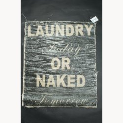 Fabric poster with antique text