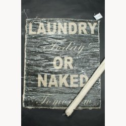 Fabric poster with antique text