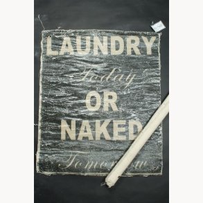 Fabric poster with antique text