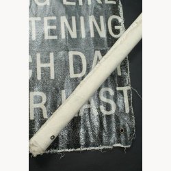 Fabric poster with antique text