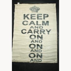 Fabric poster with antique text