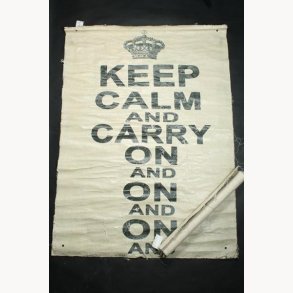 Fabric poster with antique text