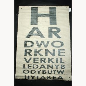 Fabric poster with antique text