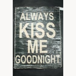 Fabric poster with antique text