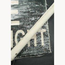 Fabric poster with antique text