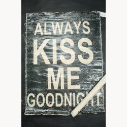 Fabric poster with antique text