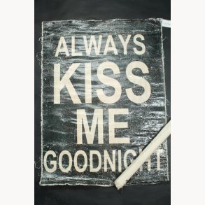 Fabric poster with antique text