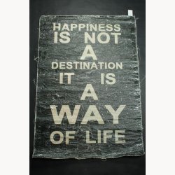 Fabric poster with antique text