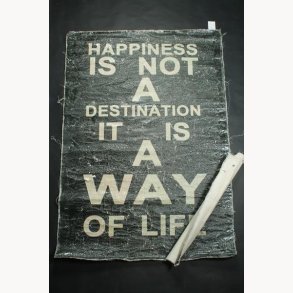 Fabric poster with antique text