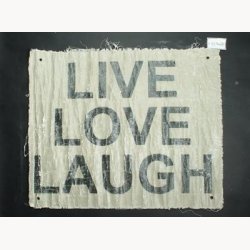 Fabric poster with antique text