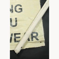 Fabric poster with antique text