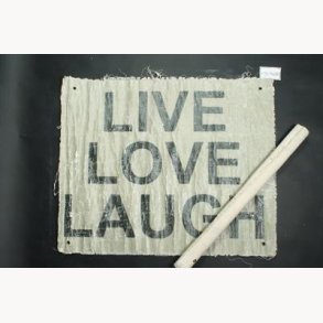 Fabric poster with antique text