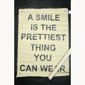 Fabric poster with antique text