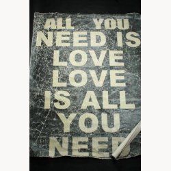 Fabric poster with antique text