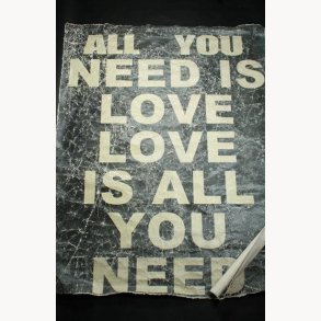 Fabric poster with antique text