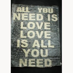 Fabric poster with antique text