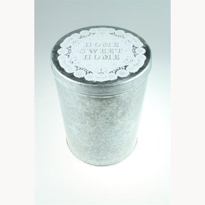 Metal box 15 dia x 22 h cm