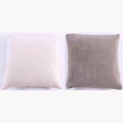 Tofarvet velour pudebetrk 45 x 45 cm