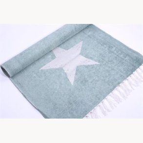 Rug, blue with silver star 70 x 200 cm