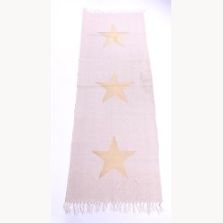 Tppe, rosa med guld stjerne 70 x 200 cm