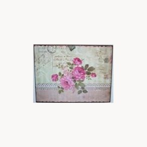 Metal sign with flowers