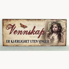 Sign with norwegian text 13 x 30 cm(u)